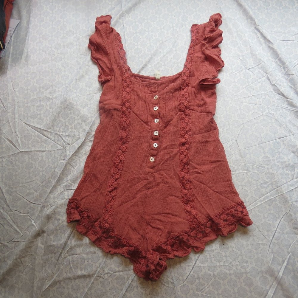 Buttoned Frilly Romper